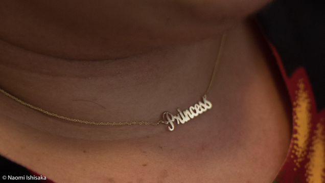 The necklace Mac bought for Alana, based on his nickname for her.